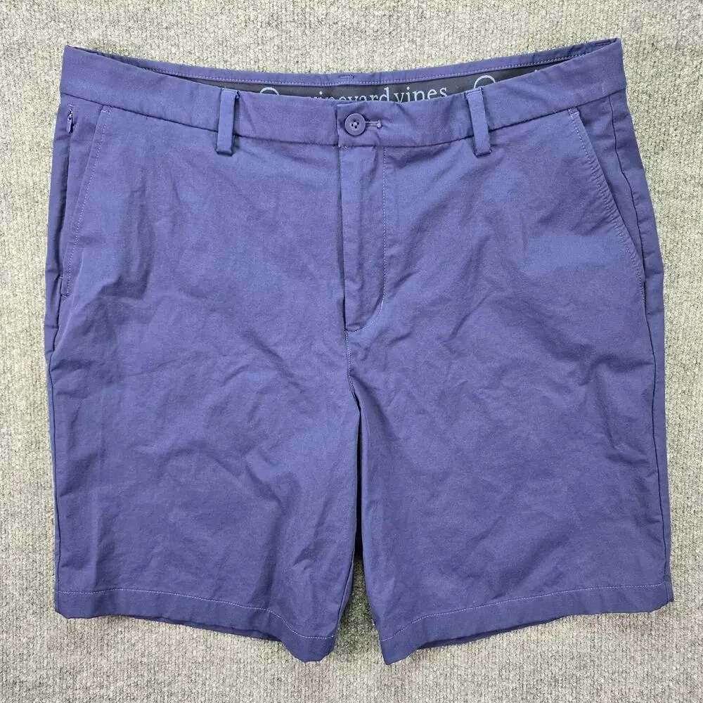 Vineyard Vines On-The-Go Short Mens 36 (36x9) Slate Blue Performance OTG Stretch